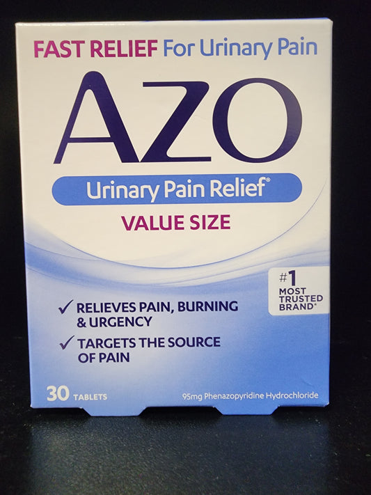 AZO Urinary Pain Relief- 95 mg Phenazopyridine; 30 tablets